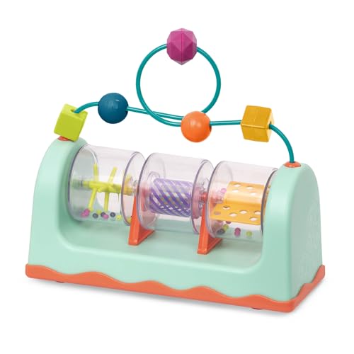 B. toys BX1853Z Spin, Rattle & ROLL – Mint B.Toys Motorikspielzeug türkis mit Perlenlabyrinth, Farben, Formen, buntes Lernspielzeug für Babys ab 6 Monaten-45531 von B.