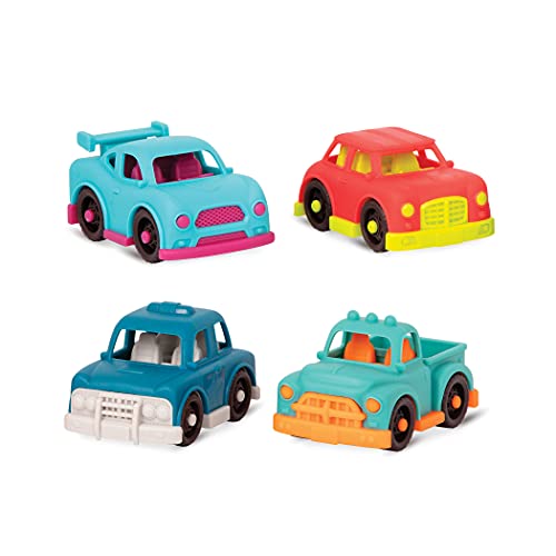 B. Toys BX1944Z B.Toys Happy Cruisers-Mini Auto Set 1 mit Rennwagen, Polizeiauto, Pick-up Truck, Kombilimousine, bunt, geeignet für Kinder ab 12 Monaten-45539, Mehrfarbig von B.