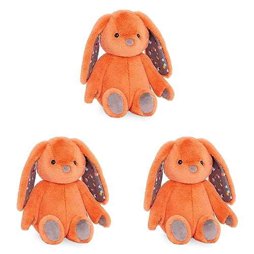 B. Toys Kuscheltier Hase – Superweich mit Langen Ohren – Plüschtier orange, Baby und Kinder Spielzeug für Mädchen und Jungen ab 0 Monate (Packung mit 3) von B. softies