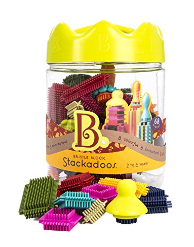 B. toys 68 Teile Bristle Blocks Stackadoos – STEM Bausteine Baublöcke Borsten Blöcke zum Zusammenstecken mit Aufbewahrung – Baby Spielzeug ab 2 Jahren von B.