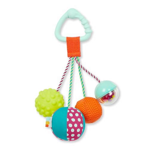 B. toys BX2254Z Baby Spielzeug 4 Beißring – Motorikspielzeug mit verschiedenen Bällen, Rassel, Formen und Geräusche – für Babys ab 3 Monaten, Bunt von B.