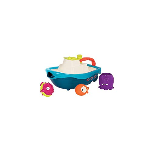 B. toys Boot und Badetiere Badewannenspielzeug – Badespielzeug, Wasserspielzeug für Pool und Badewanne, Baby und Kinder Spielzeug ab 6 Monate (5 Teile) von B.