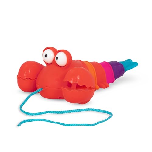 B. Toys – Along Push or Pull Lobster – Walking Toy with String – Toys for Toddlers, Kids – 18 Months + – Waggle-A-Longs-Pinchy Pat, Mehrfarbig von B.