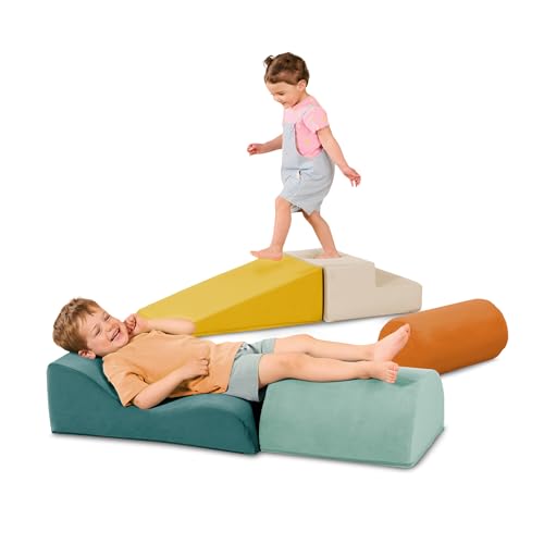 B. toys - WonderShapes - Sensorische Schaumstoffbausteine - 5-tlg. Schaumstoff-Baukasten - Zylinder, Rampe, Treppe, wellige Rampe, Halbzylinder - Abnehmbare und maschinenwaschbare Bezüge - 12 Monate + B. toys - WonderShapes - Sensorische Schaumstoffbausteine - 5-tlg. Schaumstoff-Baukasten - Zylinder, Rampe, Treppe, wellige Rampe, Halbzylinder - Abnehmbare und maschinenwaschbare Bezüge - 12 Monate + von B.