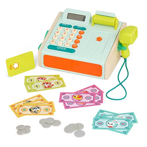 B. toys BX1934Z Toy Cash Register Money, Calculator, Scanner – Pretend Play Set – Learning Toys for Kids – 3 Years + – Mini Cashier Playset von B.