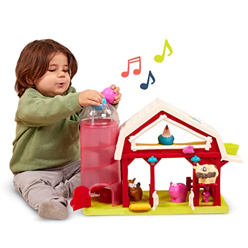 B. toys BX2109Z Bauernhof Spielzeug – Bauernhoftiere – Roter Stall mit Lichtern und Geräuschen – Musikspielzeug – ab 2 Jahren – Musikalische Farm, Mehrfarbig/Meereswellen (Ocean Tides), Medium von B.