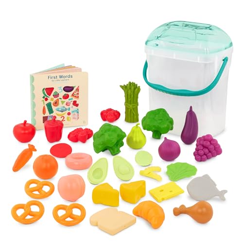 B. toys BX2125Z Spielzeug-Essen 32-tlgs. Kinderküche Zubehör – Lernbuch für Kinder – Eimer mit Deckel – ab 2 Jahren, Medium von B.