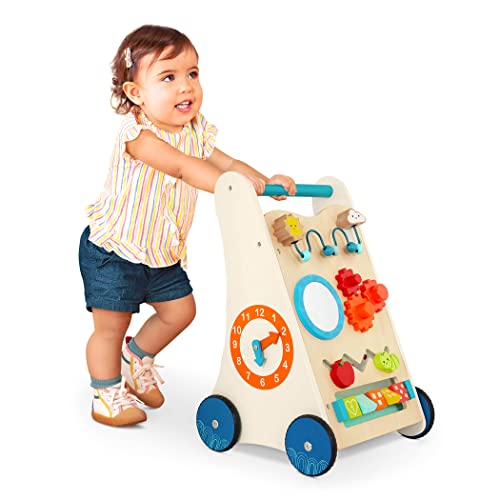 B. toys BX2284C1Z Wooden Activity 7 Educational Activities Walking Toy for Toddlers – Stand, Push, Walk – 1 Year + – Little Learning Steps von B.