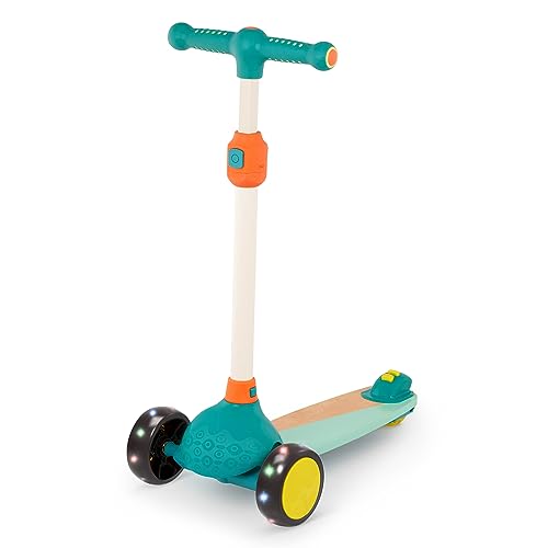B. toys BX2330Z Kids Adjustable Height & Light-Up Wheel Solid Wooden Deck – 3 Years + – Scooter Fun, Multi von B.