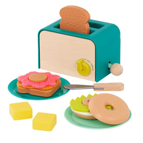 B. toys BX2331Z 14Pc Brunch Set – Pop-Up Toast & Sounds – Pretend Play Toys – 3 Years + – Mini Chef-Breakfast Playset, Multi von B.