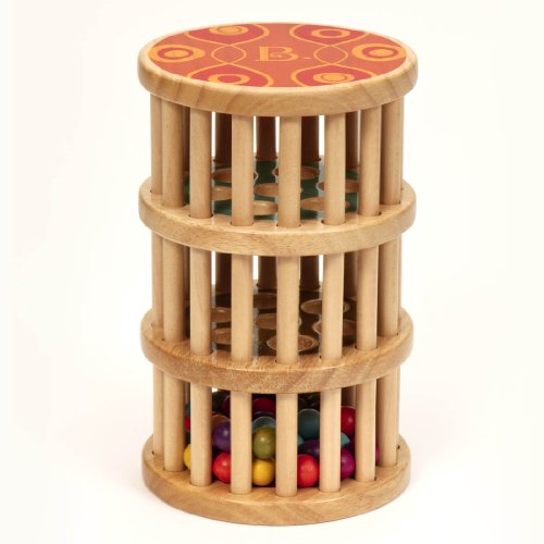 B. toys Montessori Baby Spielzeug Regenmacher mit Holzperlen – Holzspielzeug, Motorikspielzeug, Babyspielzeug mit Geräuschen für Kinder ab 18 Monaten (PVC frei) von B.