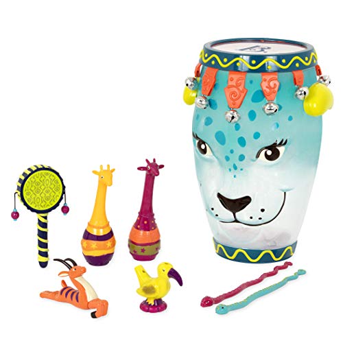 B. toys Bongo Trommel mit Trommelstöcken, Tamburin, Maracas, Percussion Set – Spielzeug Kindertrommel mit Musikinstrumenten für Kinder ab 2 Jahren (9 Teile) von B.