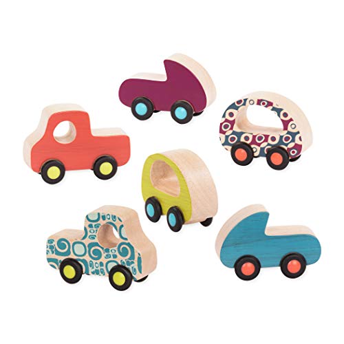 B. toys - Kostenlose Wheee-lees - Hölzerne Autos - 6 Mini-Autos - Buntes Auto-Set für Kleinkinder, Kinder - Glatte Holzfahrzeuge - 12 Monate + B. toys - Kostenlose Wheee-lees - Hölzerne Autos - 6 Mini-Autos - Buntes Auto-Set für Kleinkinder, Kinder - Glatte Holzfahrzeuge - 12 Monate + von B.