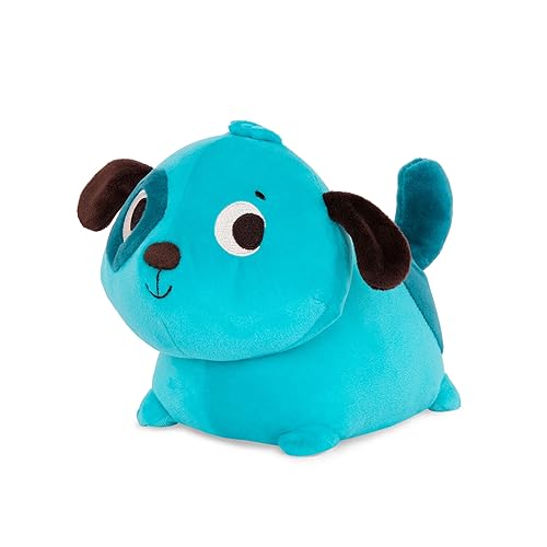 B. toys Krabbelspielzeug Baby, Krabbelhilfe Kuscheltier Hund mit Geräuschen, Krabbel mit mir – Bellendes Plüschtier Spielzeug für Kinder ab 6 Monaten, Blau von B.