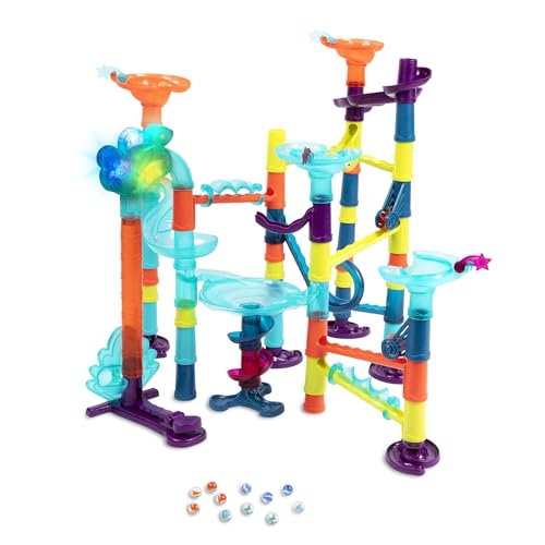 B. toys Murmelbahn 62 Teile mit Lichtern und Geräuschen, bunten Loopings, Murmeln – MINT Lernspielzeug – Spielzeug für Mädchen und Jungen ab 3 Jahren von B.