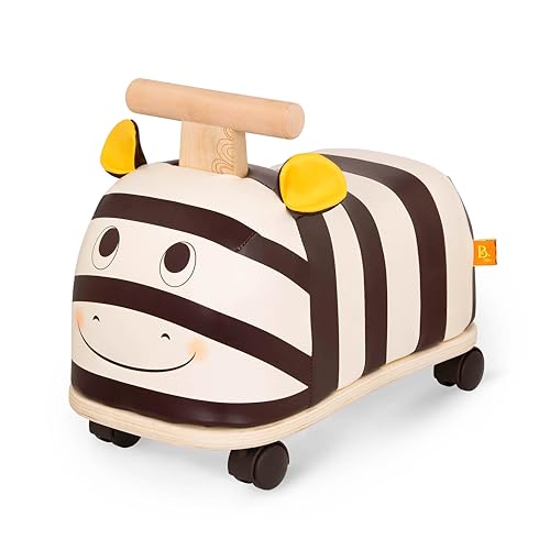 B. toys Rutschauto aus Holz – Rutscher Zebra auf Rollen für Kinder und Babys, Kinderfahrzeug, Rutschfahrzeug, Babyrutscher, Spielzeug ab 18 Monaten, Schwarz von B.