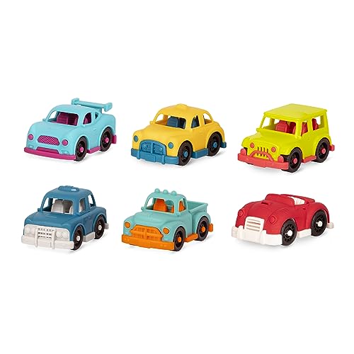 B. toys – Spielzeugautos – 6 Auto Spielzeuge – Sportwagen, Polizeiauto, Cabrio, Taxi und mehr – Klassisches Motorikspielzeug für Babys, Kinder – Spielzeug ab 1 Jahr – Happy Cruisers - 6 Mini-Fahrzeuge von B.