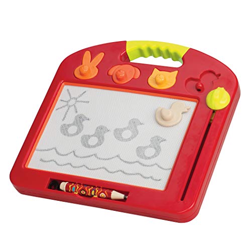 B. toys Zaubertafel Magnettafel Kinder mit Magnet Stempel, Stift und Polsterung – Magnetische Maltafel, Zaubermaltafel, Spielzeug ab 18 Monaten 6 Teile von B.