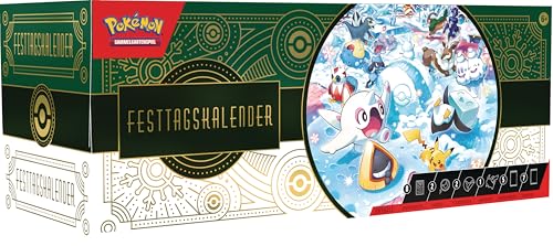 Pokémon-Sammelkartenspiel Festtagskalender (8 holografische Promokarten, 5 Boosterpacks, 7 Funpacks & Accessoires) von Pokémon