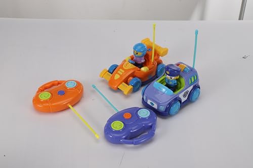 BABECTOY Ferngesteuerte Mini-Auswerferfahrzeuge, RC Speed Bumper Autos, Kopf-an-Kopf-Kampf für 2 Spieler, 2 Kartoon RC Ferngesteuertes Auto Spielzeug, Geschenke für Jungen und Mädchen von BABECTOY