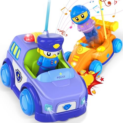 BABECTOY Ferngesteuertes Auto Spielzeug für Zwei Gegeneinander, 2 Stück Kollision Spielzeugauto mit Coolen Lichtern und Musik, Bumper Car Weihnachten Geschenke für Jungen und Mädchen 3 4 5 6 7 8 Jahre von BABECTOY