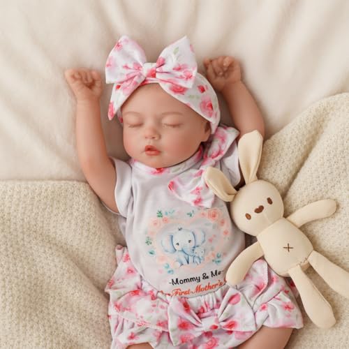 BABESIDE Reborn-Baby Mädchen – 17 Zoll Lebensechte Reborn-Puppe mit Vinylkörper, Realistische Schlafende Neugeborenenpuppe mit Outfit und Accessoires für Kinder ab 3 Jahren BABESIDE Reborn-Baby Mädchen – 17 Zoll Lebensechte Reborn-Puppe mit Vinylkörper, Realistische Schlafende Neugeborenenpuppe mit Outfit und Accessoires für Kinder ab 3 Jahren von BABESIDE