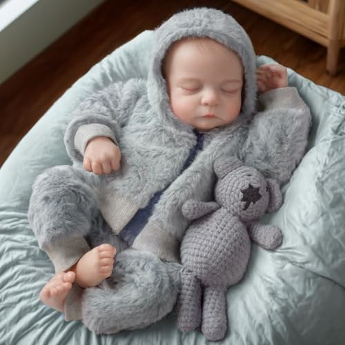 BABESIDE lebensechte Reborn-Babypuppen Jungen - 17-Zoll Baby Gefühl Realistische-Neugeborene Ganzkörper-Vinyl Babypuppen Anatomisch korrekte lebensechte Babypuppen mit Spielzeug und Geschenkbox von BABESIDE