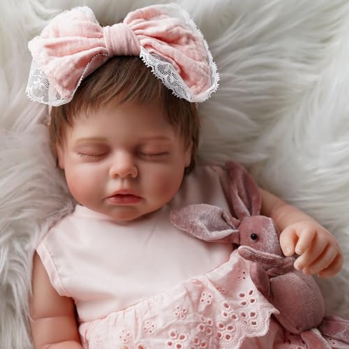 BABESIDE 20 Zoll Lebensechte Echte Babygröße Verwurzeltes Haar Süßes Lächeln Wiedergeborene Babypuppen- Silikon Vinyl Realistische Puppe Mädchen- Reborn Puppe Lebensecht mit Geschlossenen Augen BABESIDE 20 Zoll Lebensechte Echte Babygröße Verwurzeltes Haar Süßes Lächeln Wiedergeborene Babypuppen- Silikon Vinyl Realistische Puppe Mädchen- Reborn Puppe Lebensecht mit Geschlossenen Augen von BABESIDE
