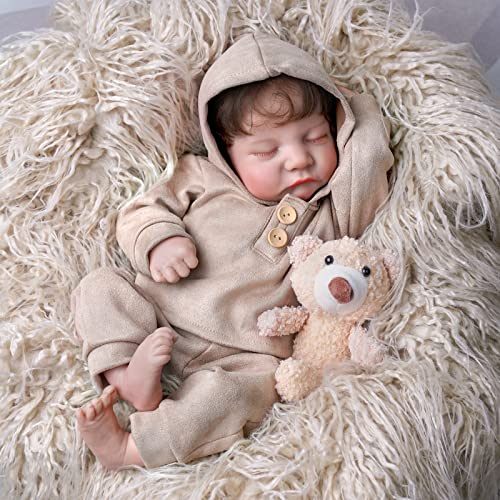 BABESIDE Lebensechte Reborn-Babypuppen Junge 17 Zoll Neugeborenenpuppen Realistische Babypuppen Realistische Puppen Ganzkörpervinyl Anatomisch korrekt mit Spielzeugzubehör für Kinder ab 3 4 5 6 7+ von BABESIDE