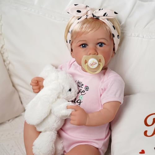 BABESIDE Reborn Baby Mädchen - 20 Zoll Weiches Körper Reborn Puppen Lebensecht, Augen Geöffnet, Neugeborenen-Babypuppe mit Kleidungs-Zubehör-Set für Kinder ab 3 Jahren von BABESIDE