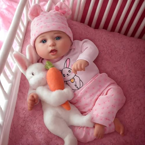 BABESIDE Reborn Babypuppen Bailyn -20 Zoll Reborn Baby Lebensechte Babypuppe mit Geöffneten Augen Mädchen Neugeborenes Weiches Stoffkörper Real Baby mit Spielzeug für Kinder von BABESIDE