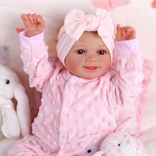 BABESIDE Reborn Baby Puppe Sunny – 17 Zoll GroßE, SüßE, Reborn Puppe Lebensecht Vinyl, Beweglich, LäChelnd, Echte Babypuppen mit Komplettem Zubehör Als Geschenk für Kinder Ab 3 Jahren von BABESIDE