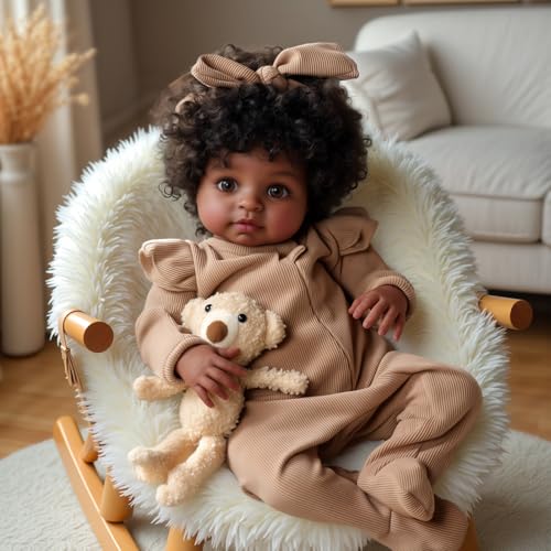 BABESIDE Reborn Puppen Schwarzes – 20 Zoll Lebensechte Reborn-Baby Mädchen mit Weichem Stoffkörper, mit Kleidung und Accessoires für Kinder ab 3 Jahren BABESIDE Reborn Puppen Schwarzes – 20 Zoll Lebensechte Reborn-Baby Mädchen mit Weichem Stoffkörper, mit Kleidung und Accessoires für Kinder ab 3 Jahren von BABESIDE