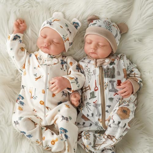 BABESIDE Reborn-Baby Zwillinge – 20 Zoll Realistische Reborn Jungen mit Weichem Stoffkörper, Lebensechte Neugeborenenpuppen mit Kleidung und Zubehör für Kinder ab 3 Jahren BABESIDE Reborn-Baby Zwillinge – 20 Zoll Realistische Reborn Jungen mit Weichem Stoffkörper, Lebensechte Neugeborenenpuppen mit Kleidung und Zubehör für Kinder ab 3 Jahren von BABESIDE