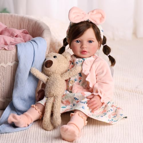 BABESIDE Reborn-Baby Mädchen – 20 Zoll 50 cm Lebensechte Reborn-Babypuppe mit Langen Haaren, weichem Stoffkörper, süßem Outfit und Zubehör für Kinder ab 3 Jahren BABESIDE Reborn-Baby Mädchen – 20 Zoll 50 cm Lebensechte Reborn-Babypuppe mit Langen Haaren, weichem Stoffkörper, süßem Outfit und Zubehör für Kinder ab 3 Jahren von BABESIDE