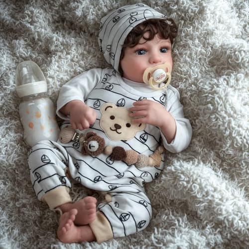 BABESIDE Reborn-Babypuppen, 20 Zoll lebensechter neugeborener Babypuppe Junge mit realistischen Venen, lebensechte handgemachte Reborn-Puppe, fortgeschrittenes bemaltes Geschenkset von BABESIDE