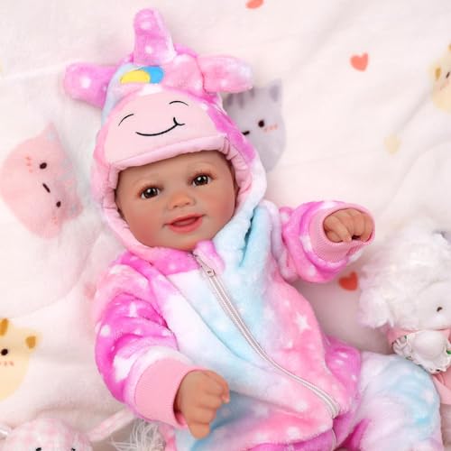 BABESIDE Reborn Baby Puppe Mädchen Sunny 17-Zoll-süße, Lebensechte Babypuppen, bewegliche lächelnde echte Babypuppen mit komplettem Zubehör und Geschenkbox für Geschenke ab 3 Jahren von BABESIDE