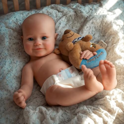 BABESIDE Reborn Baby Vollsilikon - 16 Zoll GroßE Reborn-Puppe Aus Silikon Mit Vollem KöRper Sind Aus Weichem Silikon Gefertigt Und Beschwert, Damit Sie Sich Wie EIN Echtes Baby AnfüHlen von BABESIDE