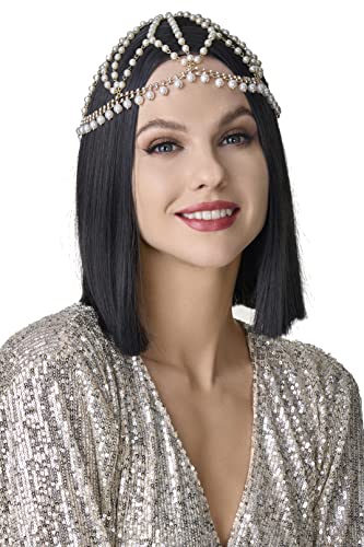 BABEYOND vintage 1920er jahre kristall klappen kappe kopfbedeckung brüllen 20s gatsby perle strass klappen kappe kopfbedeckung 1920er zubehör gatsby style 1 von BABEYOND