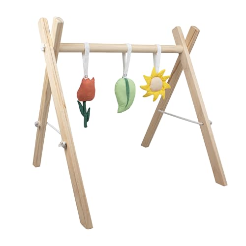 Babiem Baby-Spielbogen - Holz - Inkl. Spielzeug - Geschenk zur Geburt - 56x56x58cm von BABIEM