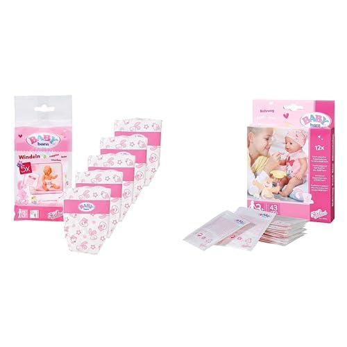 BABY Born 826508 Windeln für 43cm Puppe Nahrung, 12 Sachets Puppennahrung von BABY Born