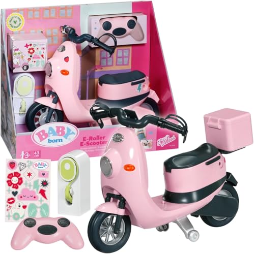 BABY born E-Scooter, Ferngesteuerter Roller mit Ladestation zum Aufladen Spielen, für 43cm Puppen, 835906 Zapf Creation von BABY Born