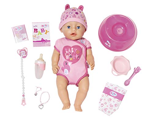 BABY born 824368 Girl Puppe mit lebensechten Funktionen und viel Zubehör, bewegliche Gelenke und weiche Soft-Touch-Oberfläche, 43 cm von BABY Born