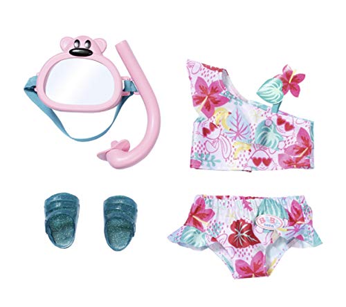 BABY born 829240 Holiday Deluxe Bikini Set Puppenkleidung 43 cm, rosa/bunt von BABY Born