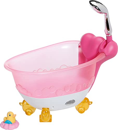 BABY born 831908 Bath Badewanne mit Licht- und Sound-Effekten und echtem Wasser sowie Badeente, Puppenzubehör für Puppen bis 43 cm, Bunt von BABY Born