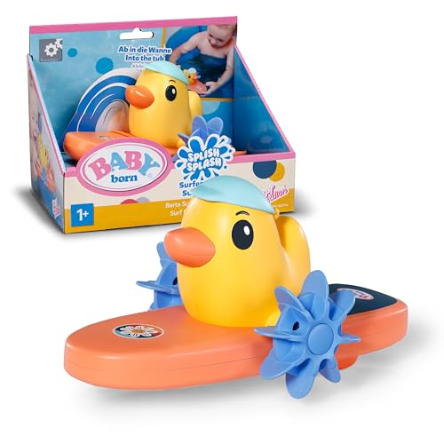 BABY born Splish Splash Surfende Berta, Bade-Spielzeug mit Aufziehmechanismus für Kinder ab 1 Jahr geeignet, 837146 Zapf Creation von BABY Born