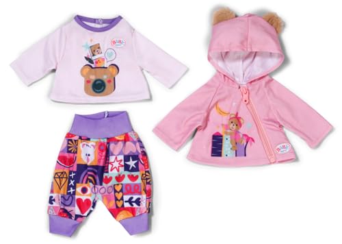 BABY born Neugeborenen-Outfit mit Langarmshirt, Hose und Jacke mit Teddyohren für 43cm Puppen, passend zum Neugeborenen-Set, 837290 Zapf Creation von BABY Born