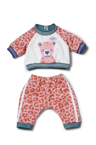 BABY born Jogginganzug mit Dschungelmotiv zum Aufklappen, Sweatshirt und Leo-Hose für 36cm Puppen, 838112 Zapf Creation von BABY Born