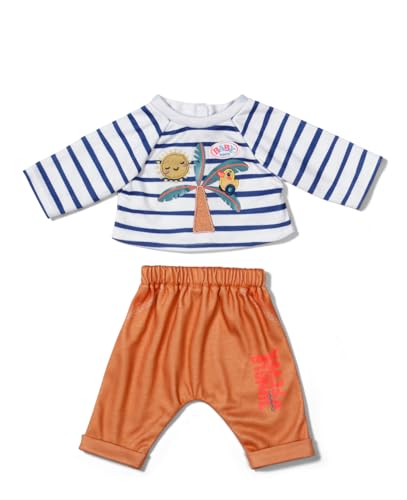 BABY born Outfit Palmen aus gestreiftem Langarm-Shirt mit Palmenmotiv und Jogginghose für 43cm Puppen, 871614 Zapf Creation von BABY Born