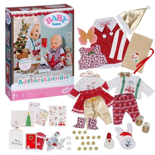 BABY born Adventskalender mit 24 Überraschungen, Puppenkleidung und Accessoires für 43 cm Puppen, 836101 Zapf Creation von BABY Born